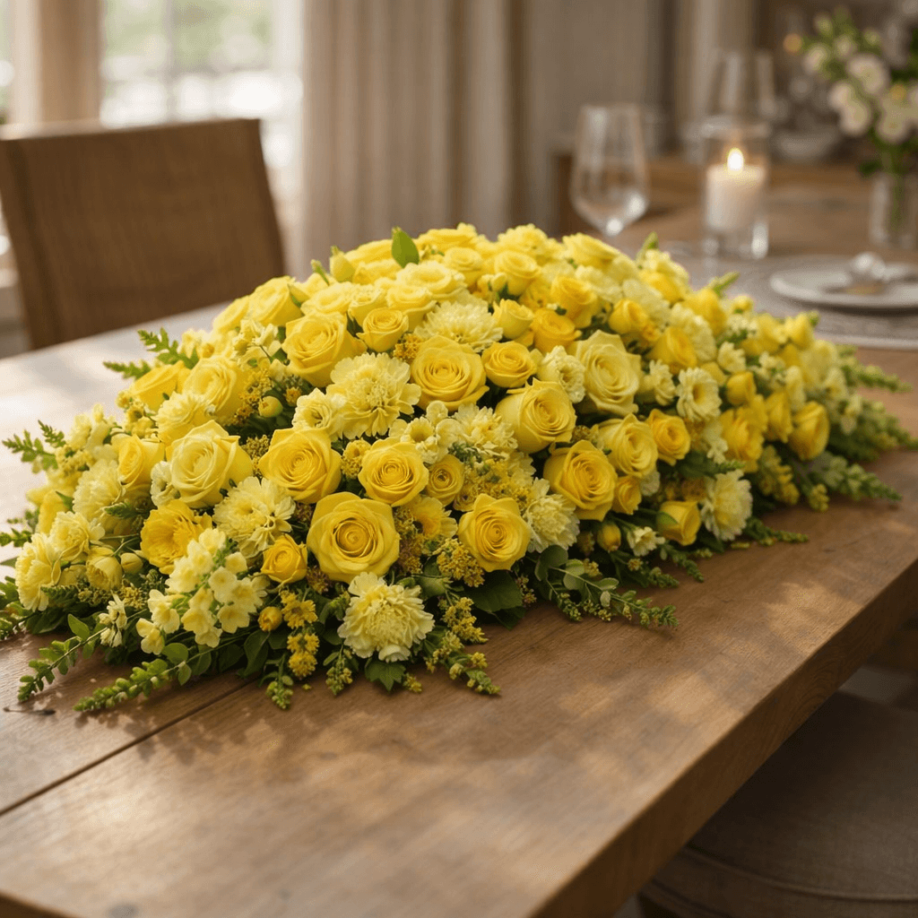 Golden Garden Casket Spray