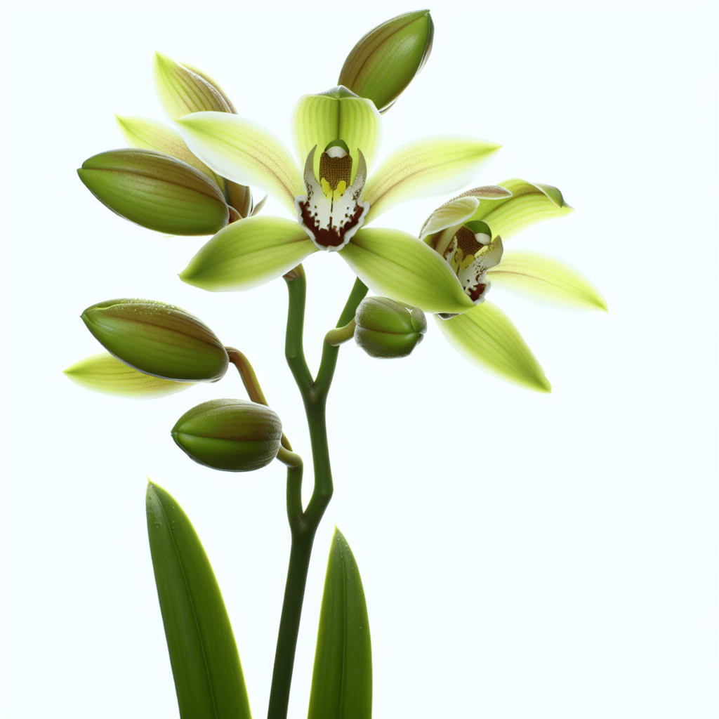 Cymbidium Orchid flower - botanical image