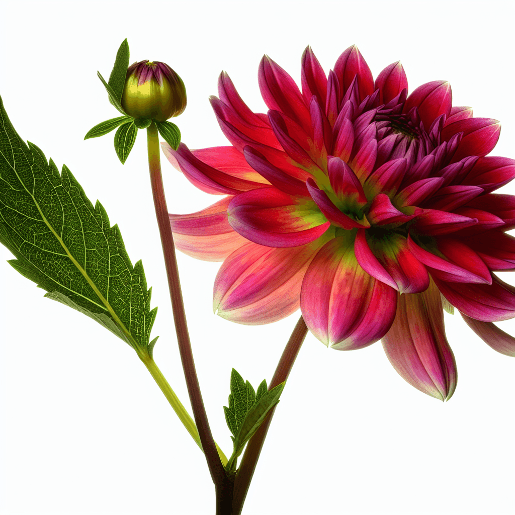 Dahlia flower - botanical image