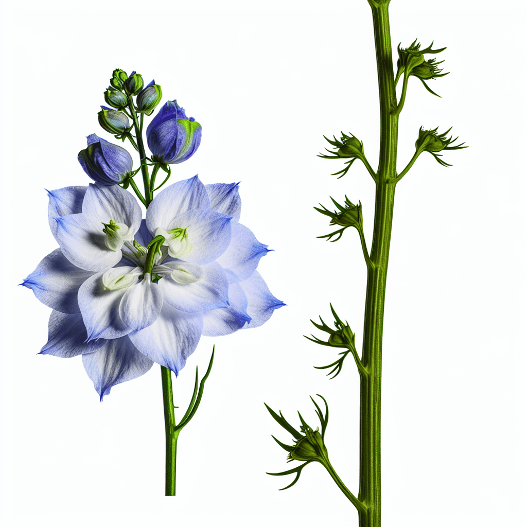 Delphinium flower - botanical image