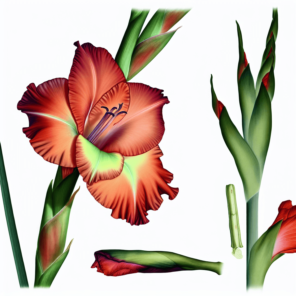 Gladiolus flower - botanical image