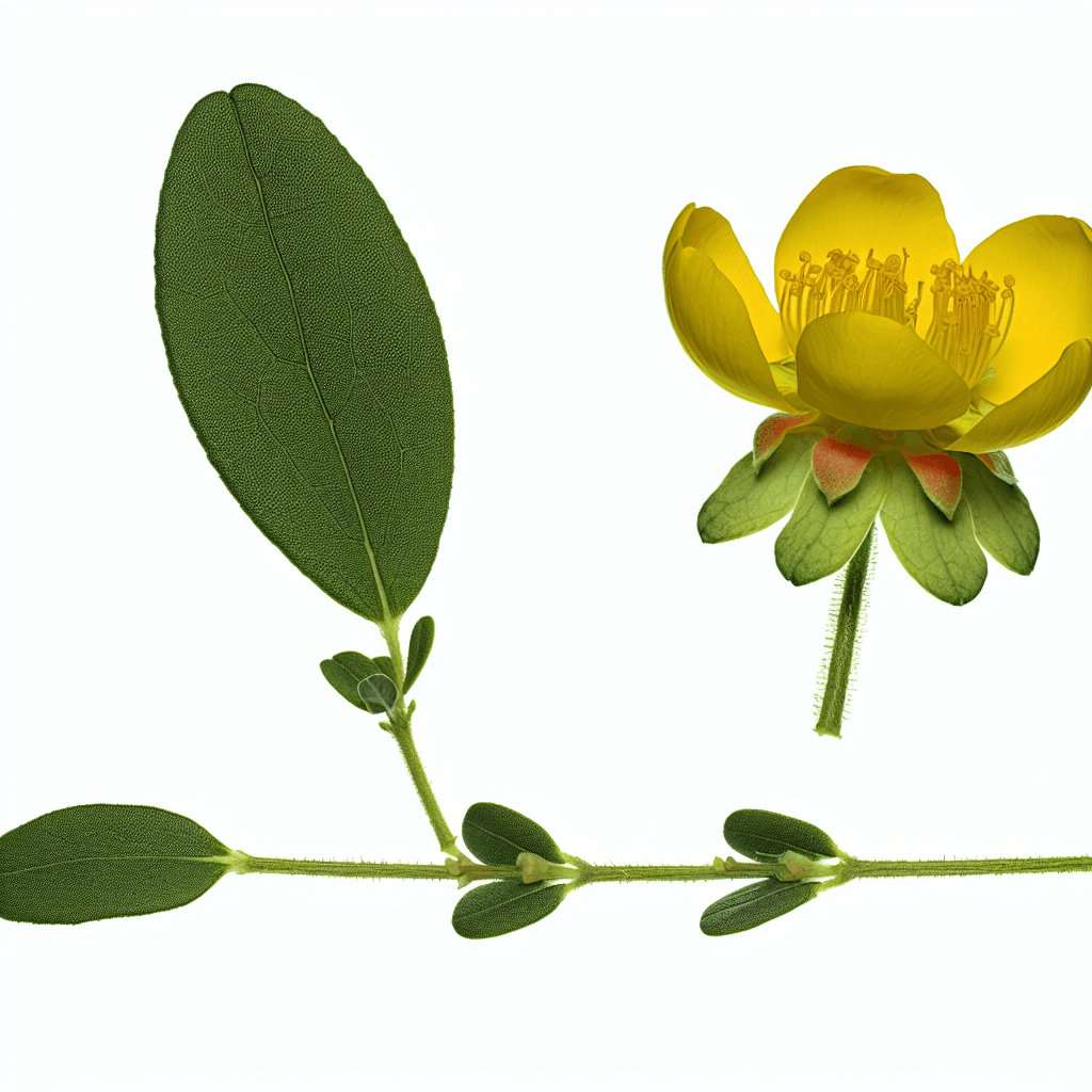 Hypericum flower - botanical image