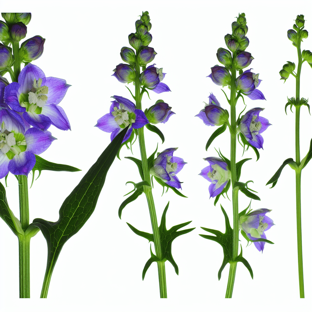 Larkspur flower - botanical image
