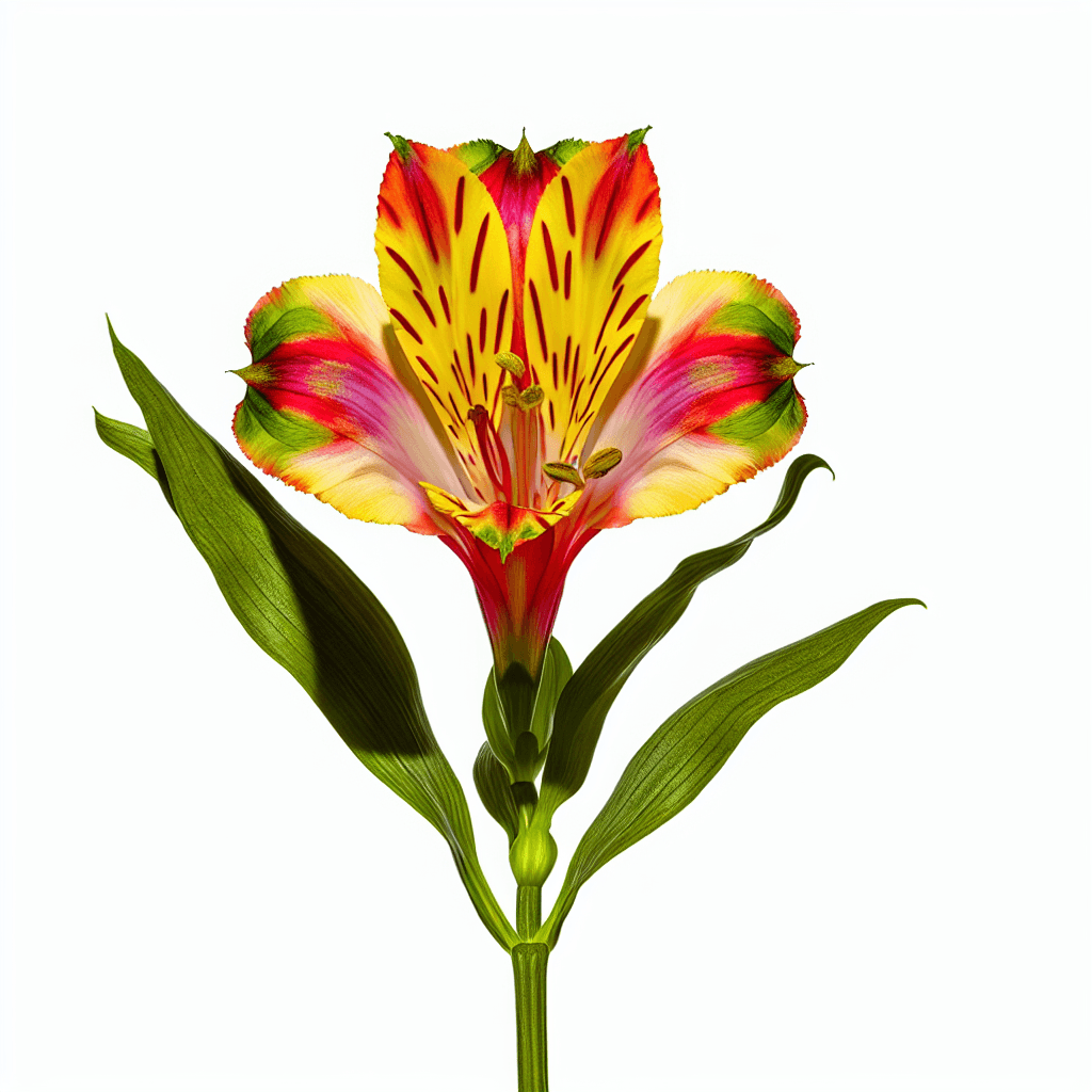 Peruvian Lily flower - botanical image