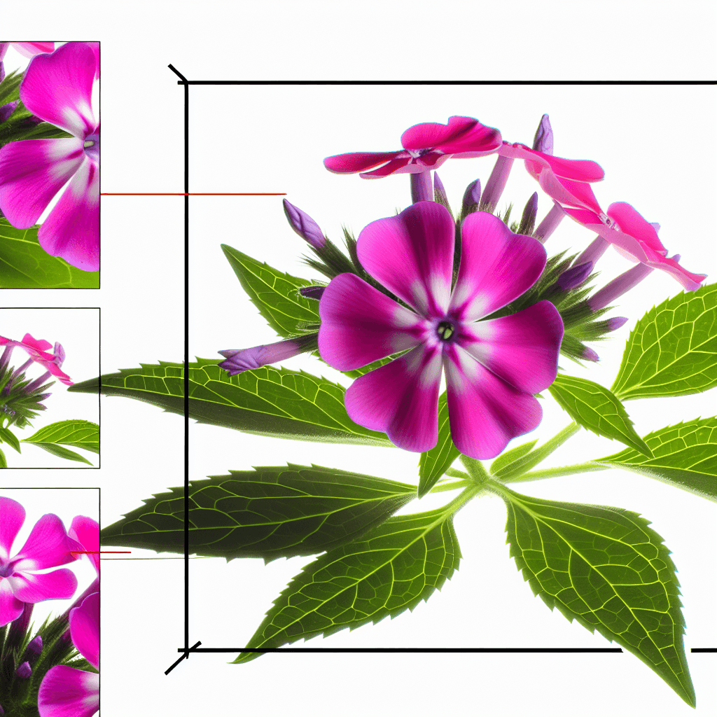 Phlox flower - botanical image