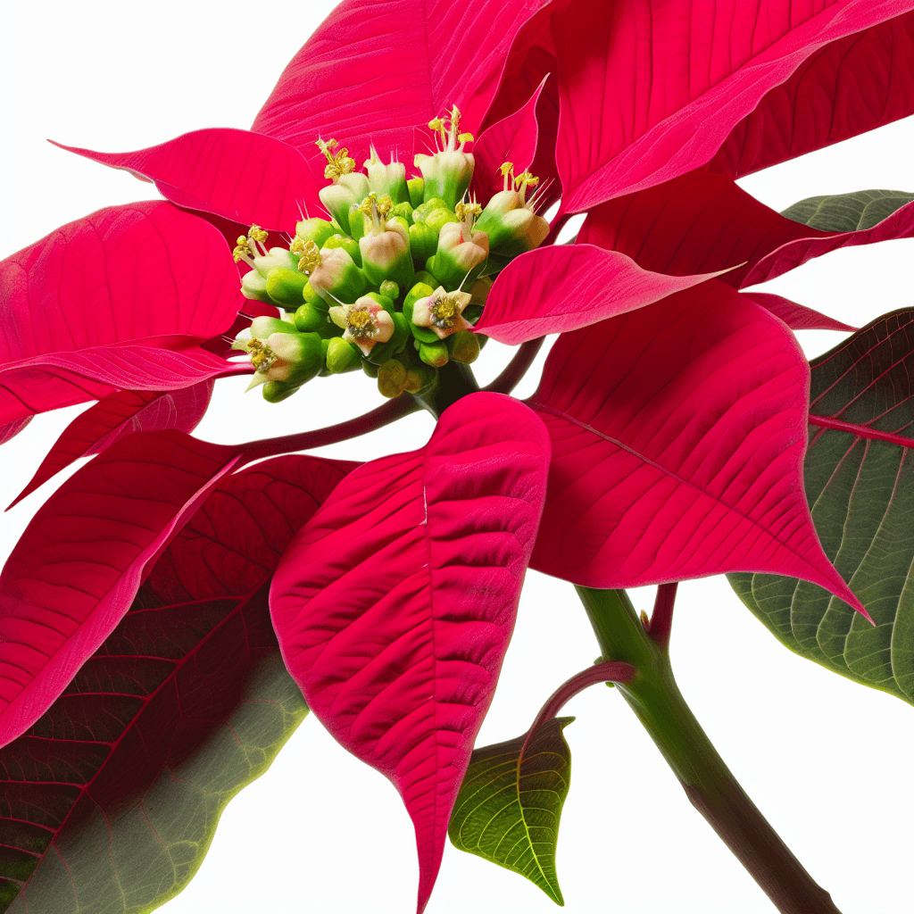 Poinsettia flower - botanical image