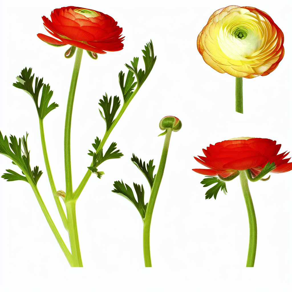 Ranunculus flower - botanical image