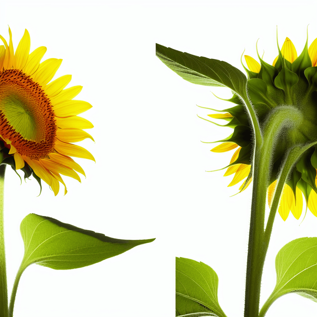 Sunflower flower - botanical image