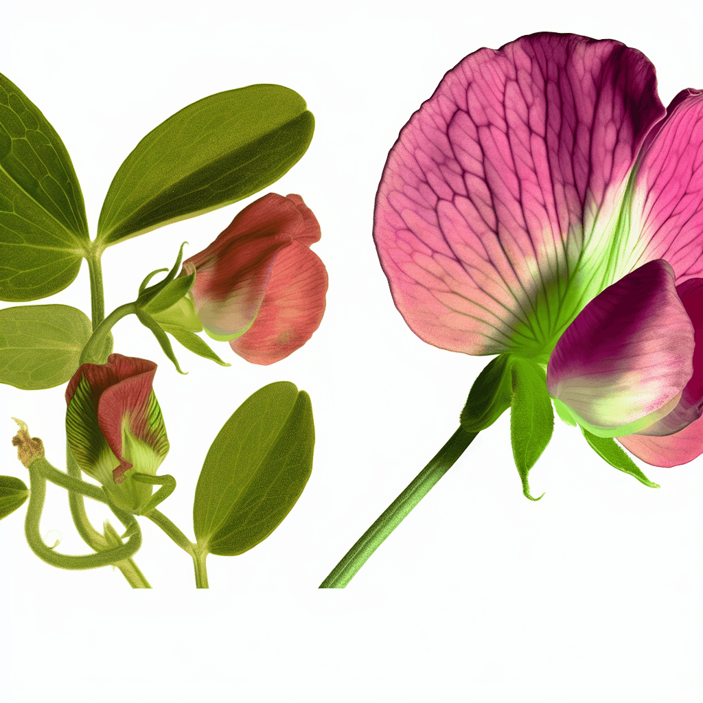 Sweet Pea flower - botanical image